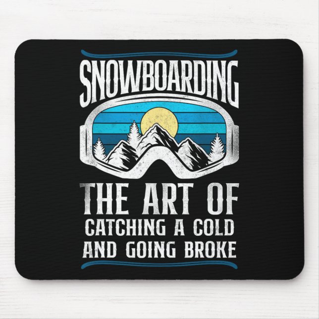 Snowboarding Snowboard Vintage Retro Goggles  Mouse Pad (Front)