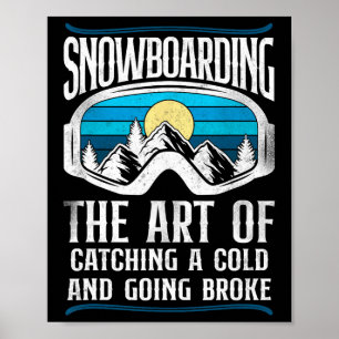 Snowboarding Snowboard Vintage Retro Goggles  Poster