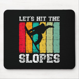 Snowboarding Snowboard Vintage Retro Let's Hit The Mouse Pad