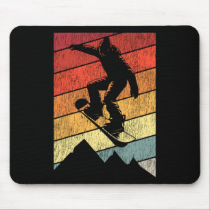 Snowboarding Snowboard Vintage Retro Mountain 1  Mouse Pad
