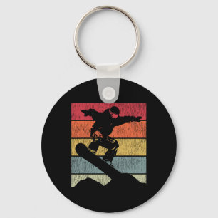 Snowboarding Snowboard Vintage Retro Mountain 2  Key Ring