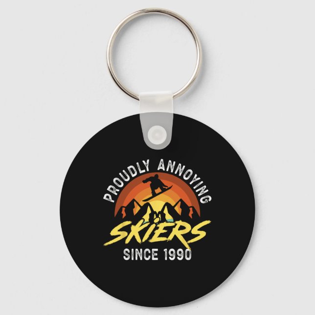 Snowboarding Snowboard Vintage Retro Proudly Annoy Key Ring (Front)