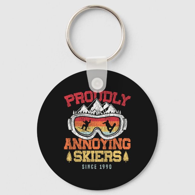 Snowboarding Snowboard Vintage Retro Proudly Annoy Key Ring (Front)