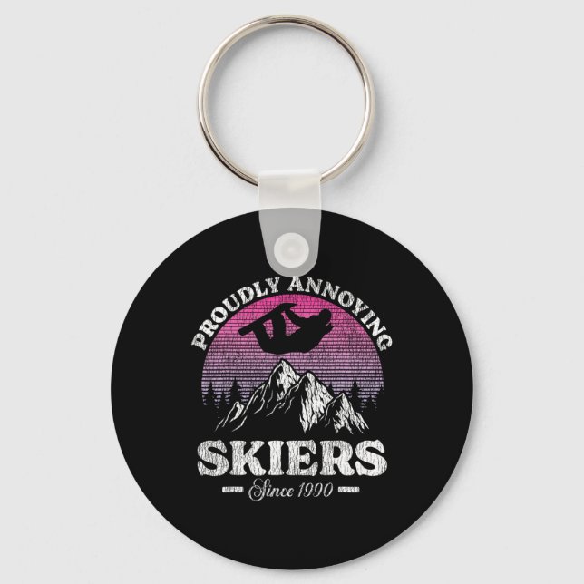 Snowboarding Snowboard Vintage Retro Proudly Annoy Key Ring (Front)