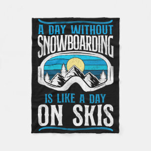 Snowboarding Snowboard Vintage Retro Ski Skiing Go Fleece Blanket
