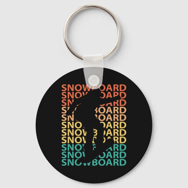 Snowboarding Snowboard Vintage Retro Snowboard 1  Key Ring (Front)