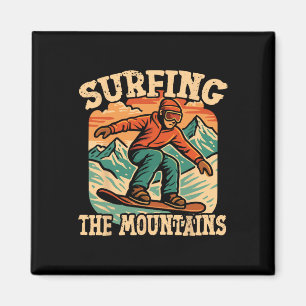 Snowboarding Snowboard Vintage Retro Surfing The M Magnet