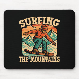 Snowboarding Snowboard Vintage Retro Surfing The M Mouse Pad