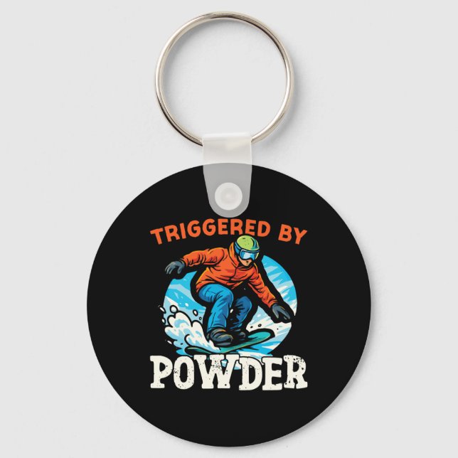Snowboarding Snowboard Vintage Retro Triggered By  Key Ring (Front)