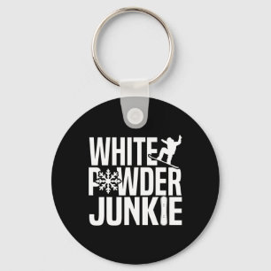 Snowboarding Snowboard White Powder Junkie 1 Key Ring