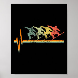 Snowboarding Snowboarder Heartbeat Tee Gift  Poster