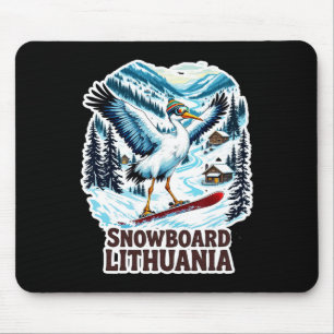 Snowboarding Stork Lithuania Winter Sports Mouse Pad
