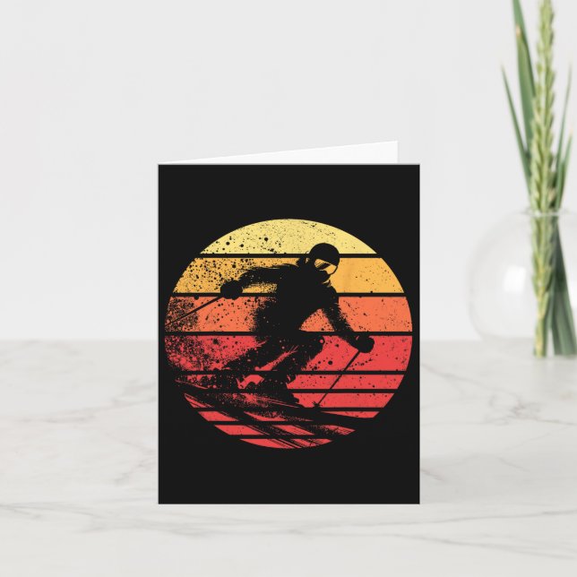 Snowboarding Sunset Winter Sports Skier Snowboarde Card (Front)