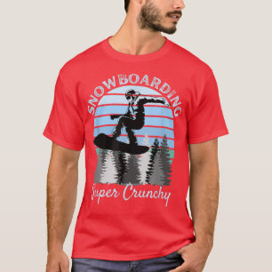 Snowboarding Super Crunchy Cool Vintage Blue Sunse T-Shirt