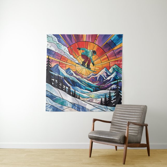 Snowboarding Tapestry (In Situ)