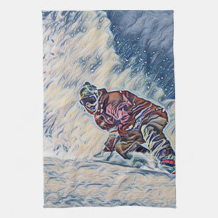 Snowboarding Tea Towel