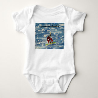 Snowboarding themed baby vest bodysuit