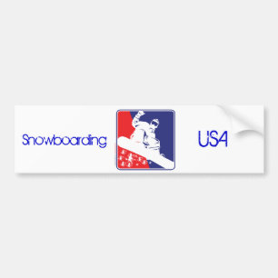 Snowboarding/USA Bumper Sticker