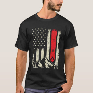 Snowboarding   USA Flag Snowboarder Wintersports T-Shirt