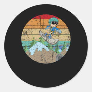Snowboarding Winter Sport Mountain Snowboarder Sno Classic Round Sticker