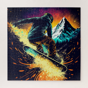Snowboarding Winter Sports Mountains Jigsaw Puzzle