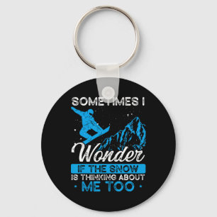 Snowboarding Winter Sports Ski Slope Skier Snowbao Key Ring