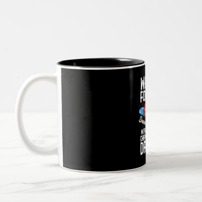 Snowboarding With A Chance Of Drinking Two-Tone Coffee Mug (Left)