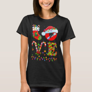 Snowboarding Xmas Lighting Santa Love Snowboarding T-Shirt