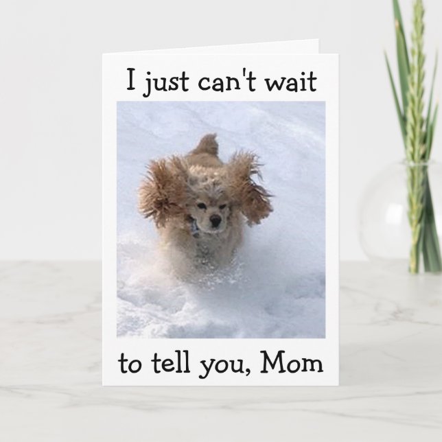 **SNOWBOUND COMEDIC DOG** FOR MOM'S BIRTHDAY CARD (Front)