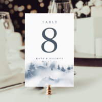 Snowbound | Personalised Table Number Card