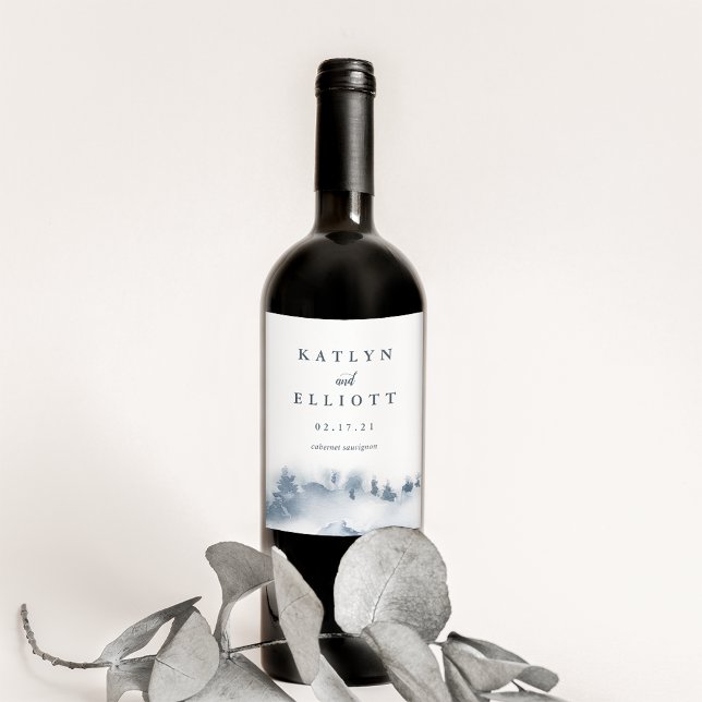Snowbound | Personalised Wedding Wine Label (Creator Uploaded)