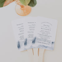 Snowbound | Winter Watercolor Wedding Program
