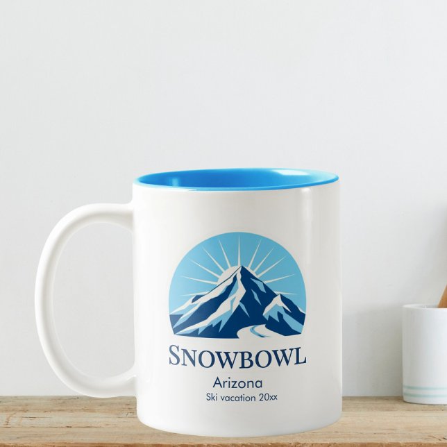 Snowbowl Arizona Flagstaff ski resort souvenir Two-Tone Coffee Mug (Creator Uploaded)