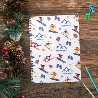 Snowbowl Arizona Mountain Ski Snowboard Pattern Notebook