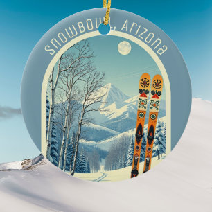 Snowbowl Arizona ski souvenir  Ceramic Tree Decoration