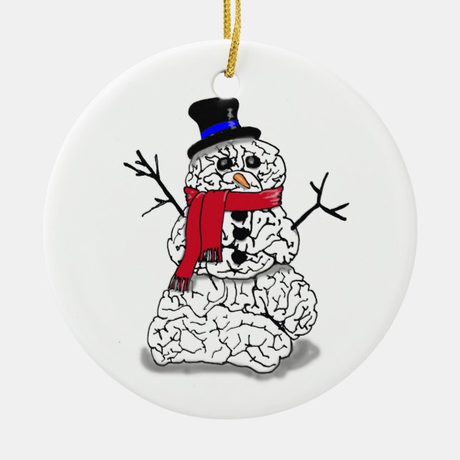 Snowbrain Ceramic Tree Decoration (Front)