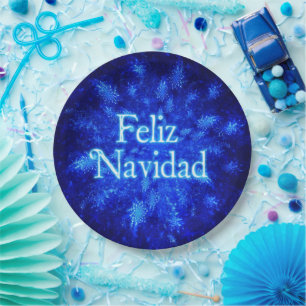 Snowburst - Feliz Navidad Paper Plate