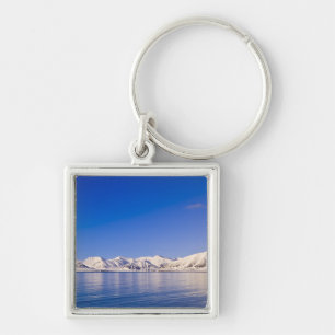 Snowcapped peaks Woodfjord Svalbard Key Ring