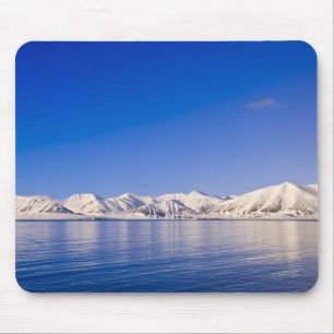 Snowcapped peaks Woodfjord Svalbard Mouse Pad