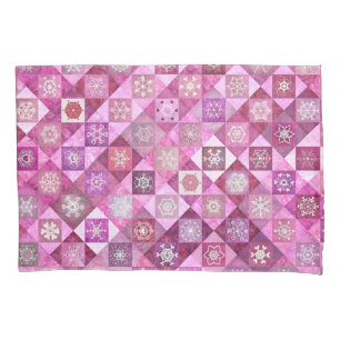 Snowcatcher Heartflakes Patchwork Pillowcase