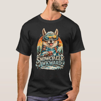 Snowcially Awkward Dog Sticker Funny Introvert Win T-Shirt