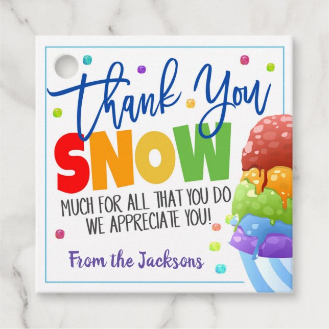 Snowcone Gift Tag (Front)