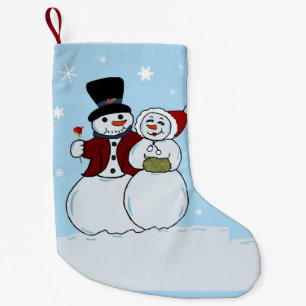 Snowcouple Small Christmas Stocking