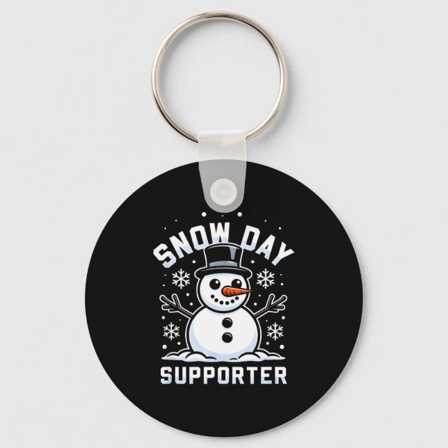 Snowday Suprter Fun Winter Days For Kids And Adult Key Ring (Front)