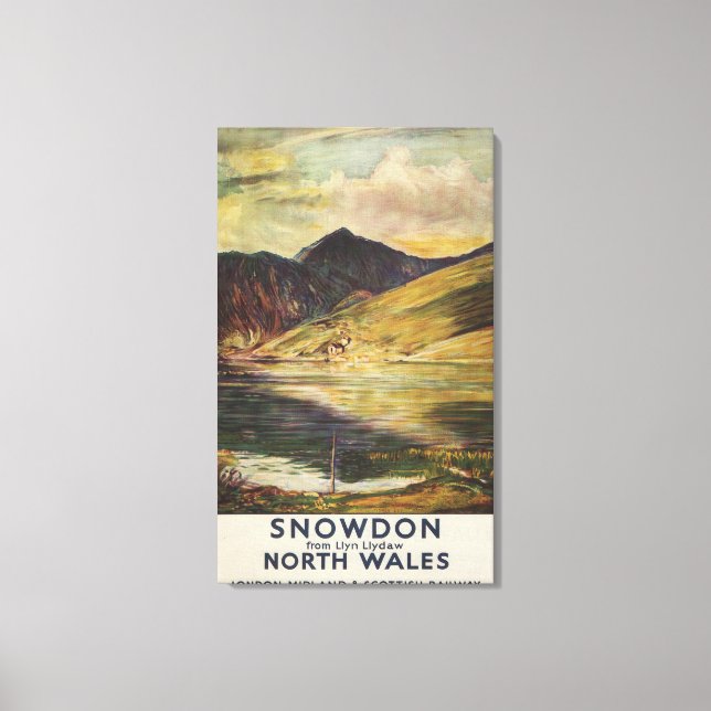 Snowdon Mountain View Railway Poster Canvas Print (Front)