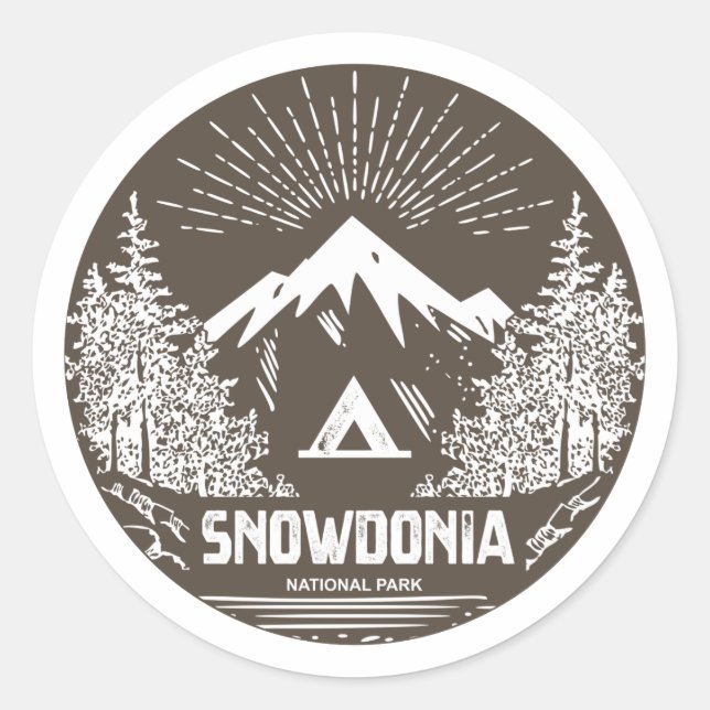 Snowdonia National Park Classic Round Sticker (Front)
