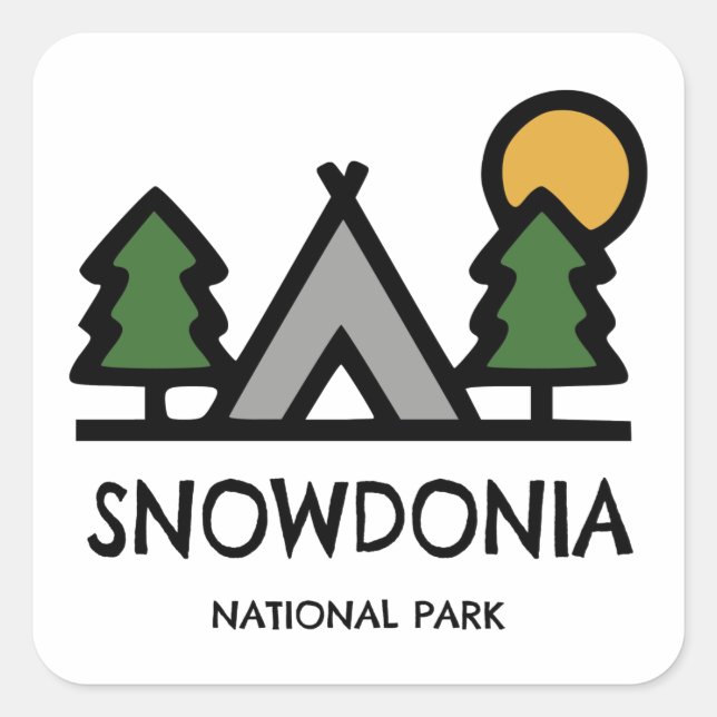 Snowdonia National Park Square Sticker (Front)