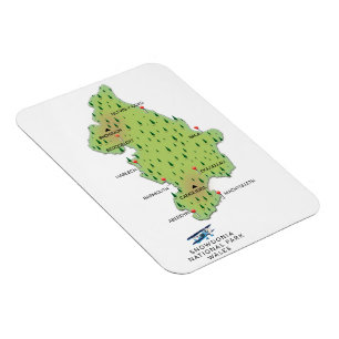 Snowdonia national park, Wales map Magnet