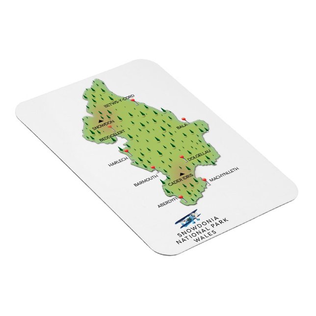 Snowdonia national park, Wales map Magnet (Right Side)