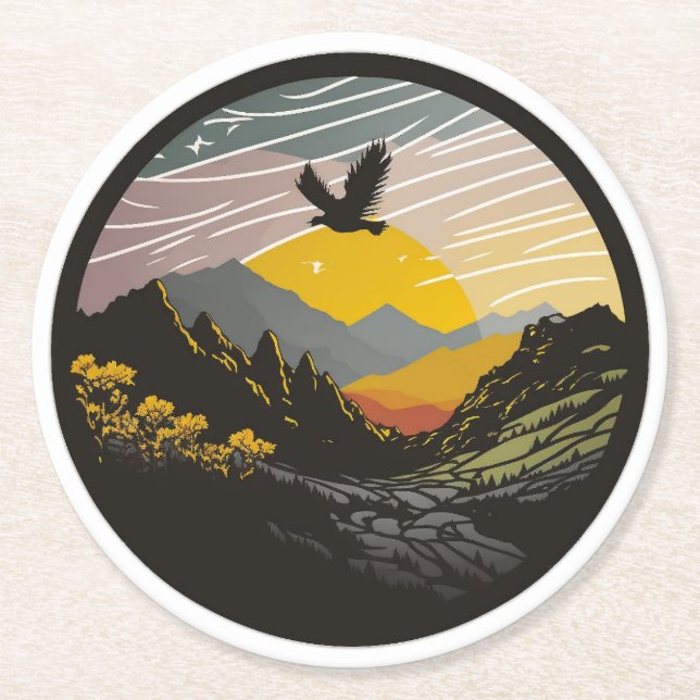 Snowdonia Round Paper Coaster (Front)